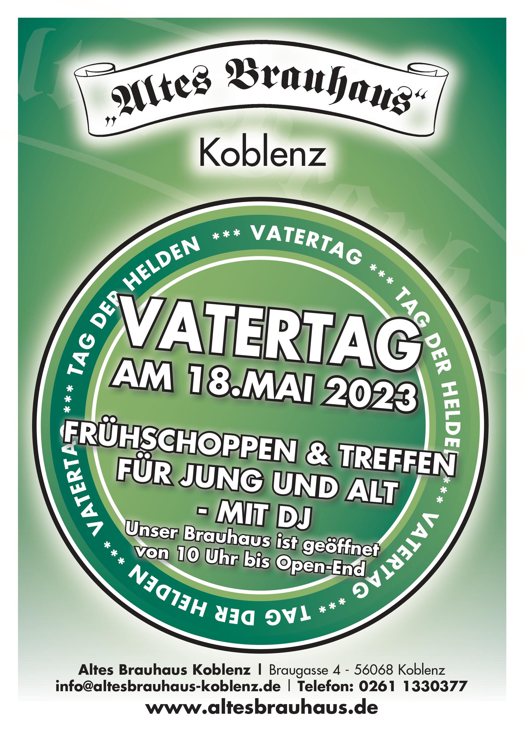 Eventplakat Vatertag Altes Brauhaus Koblenz 2023