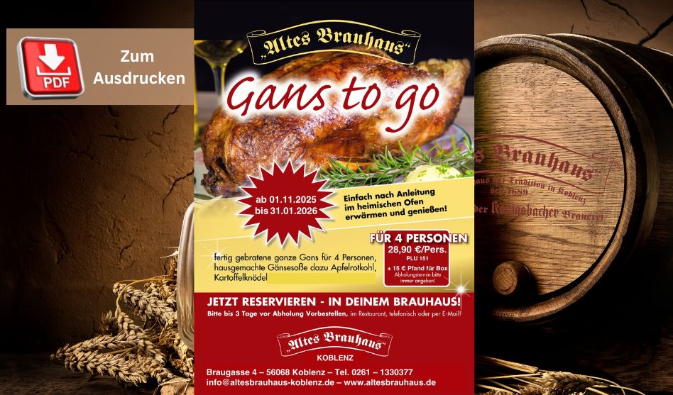 Aktionskarte gans to Go Koblenz