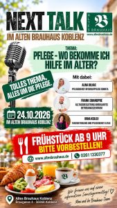 Der NEXT(e) bitte Talkshow mit Frühstück im Alten Brauhaus Koblenz