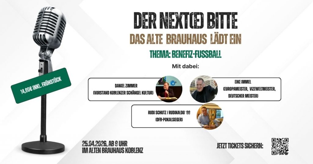 Der NEXT(e) bitte: Das Alte Brauhaus lädt ein April Benefiz-Fußball