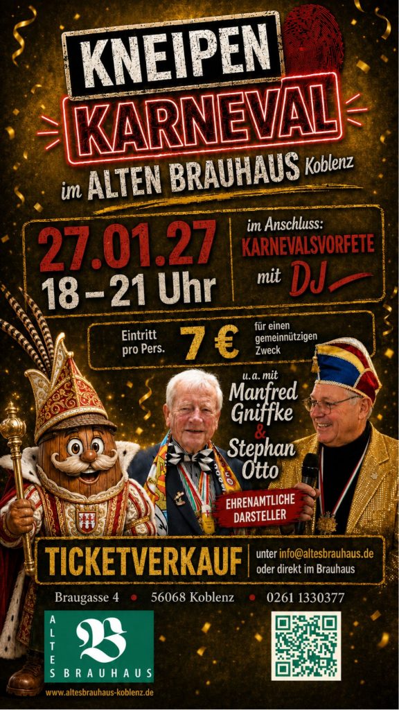 Kneipen Karneval 2027 Plakat neu