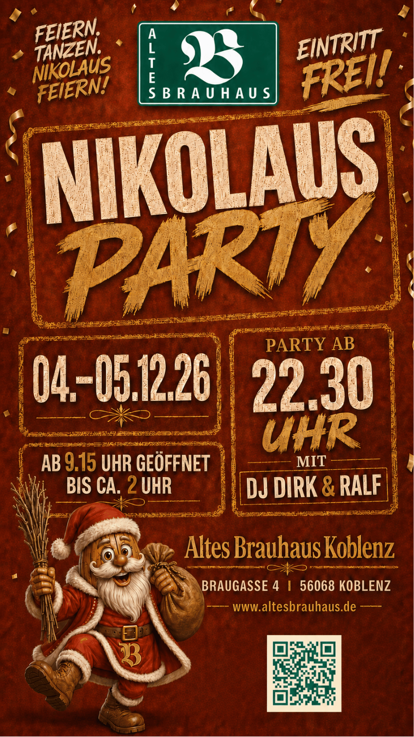 Nikolaus Party 2026 Plakat neu