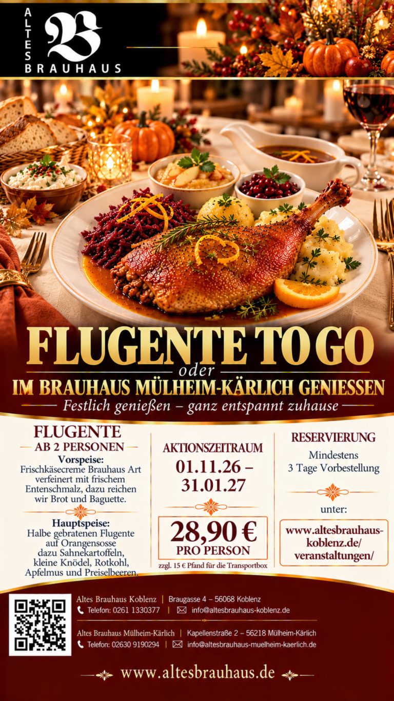 Flugente to go – oder festlich bei uns genießen