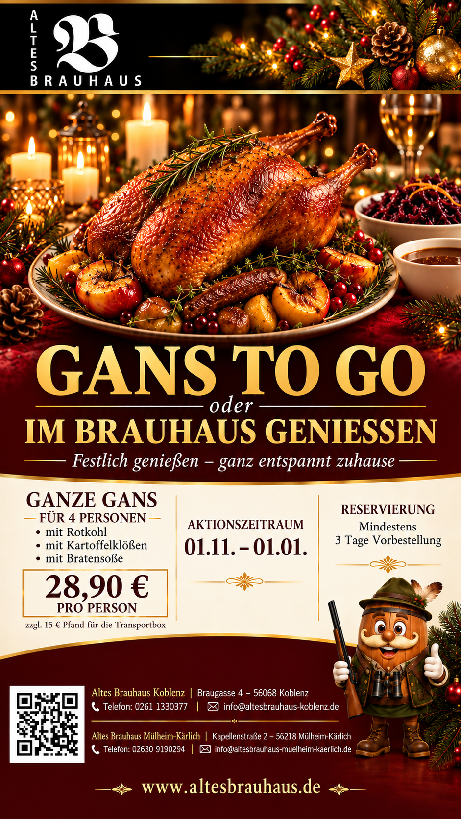 Gans im Alten Brauhaus oder to go